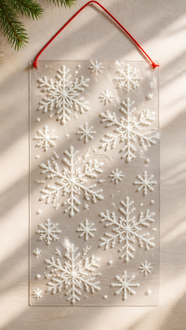 Puffy Paint Winter Suncatcher