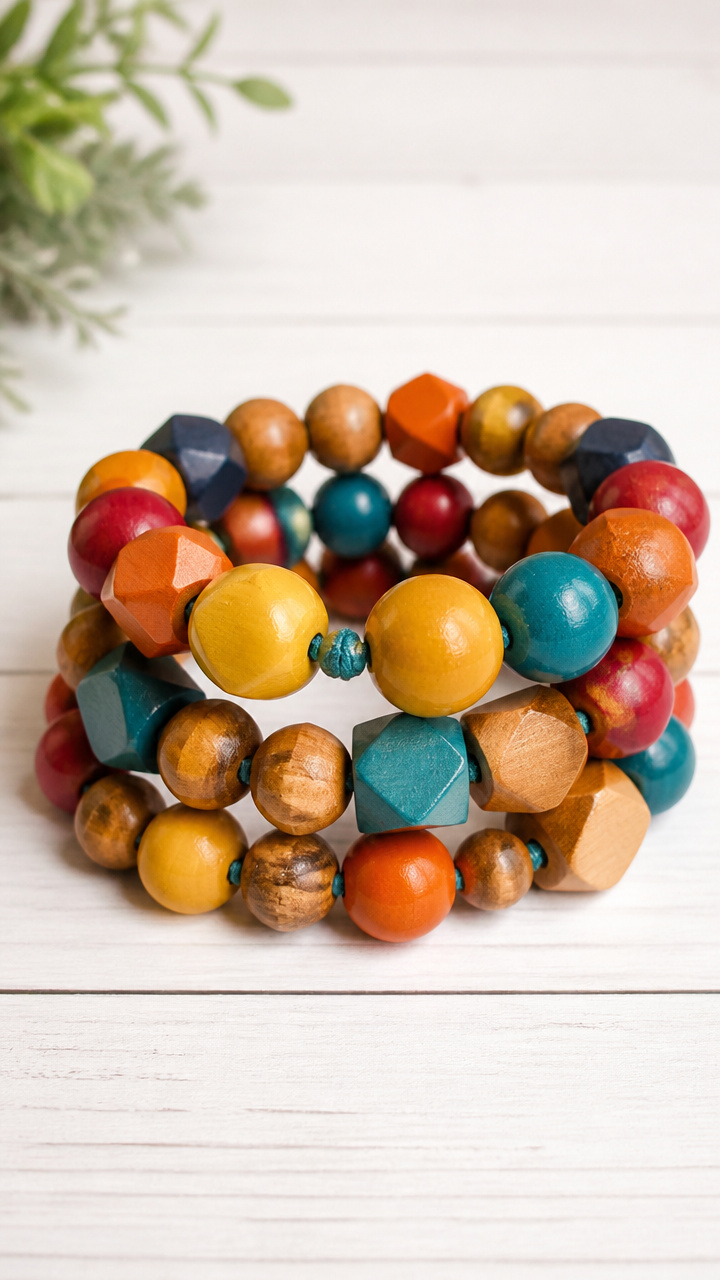 Large-Bead Bracelet Stack