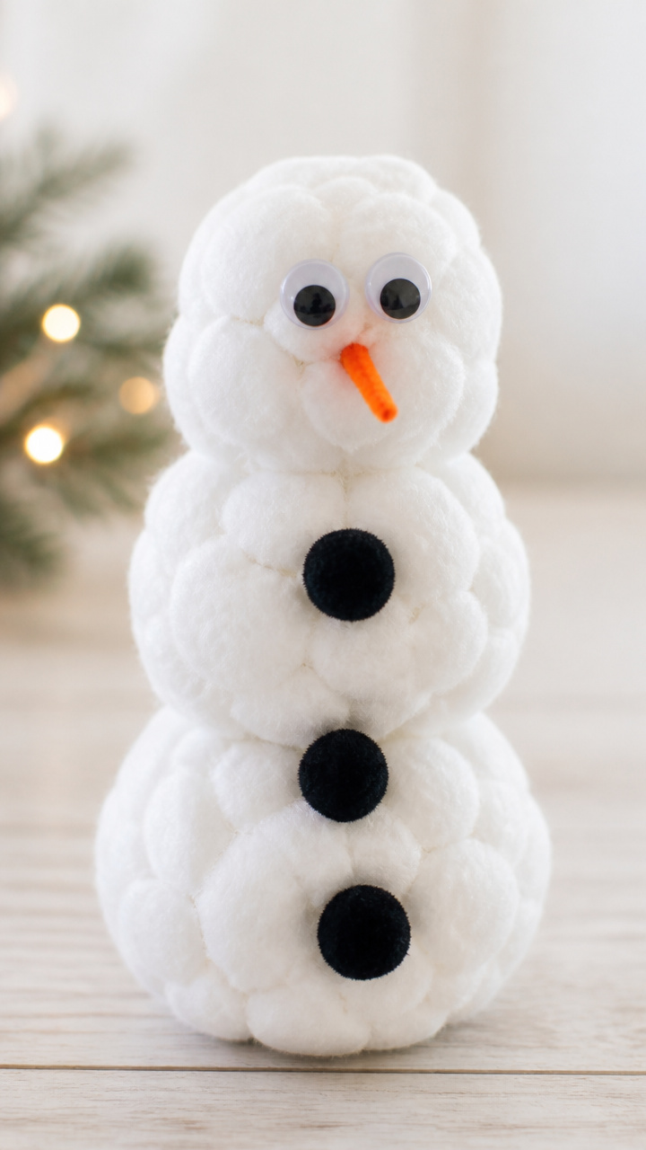 Cotton Ball Snowman