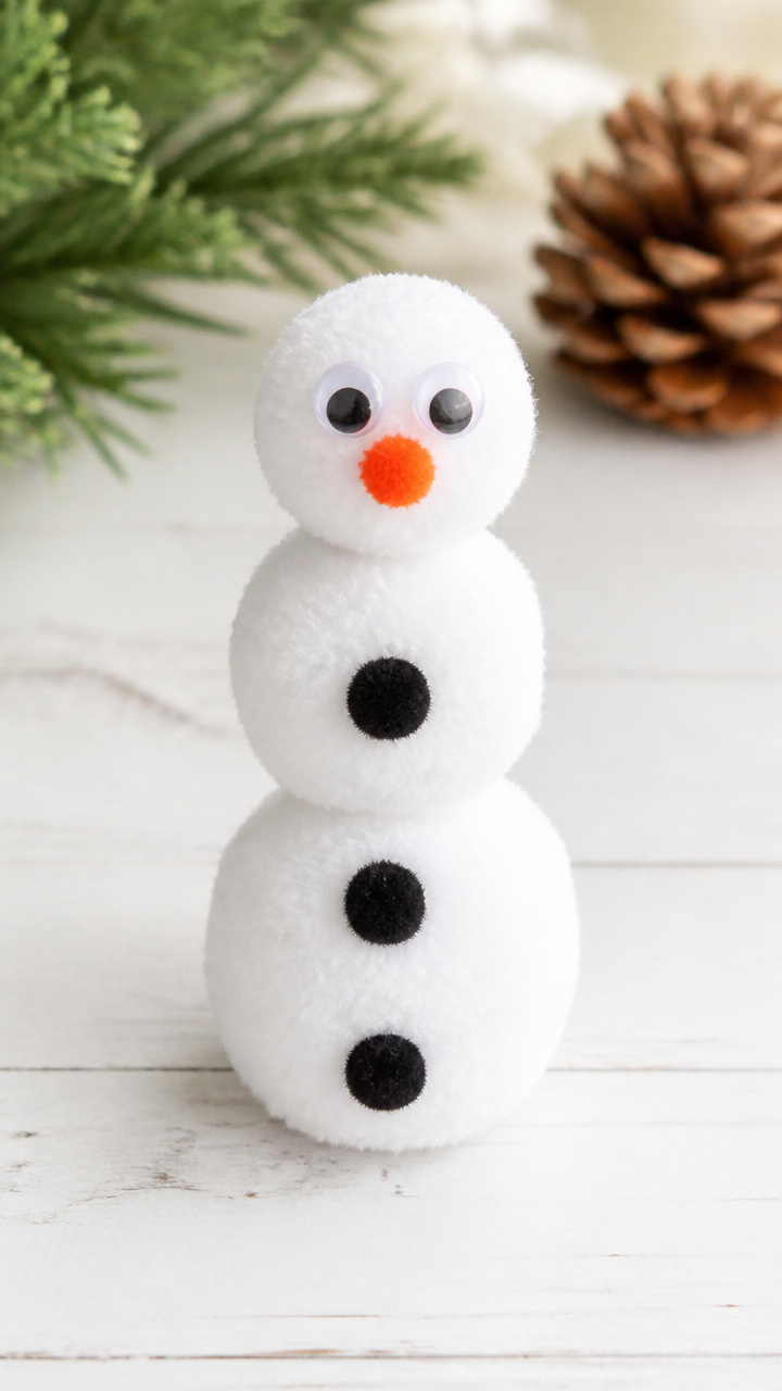 Pom-Pom Stack Snowman