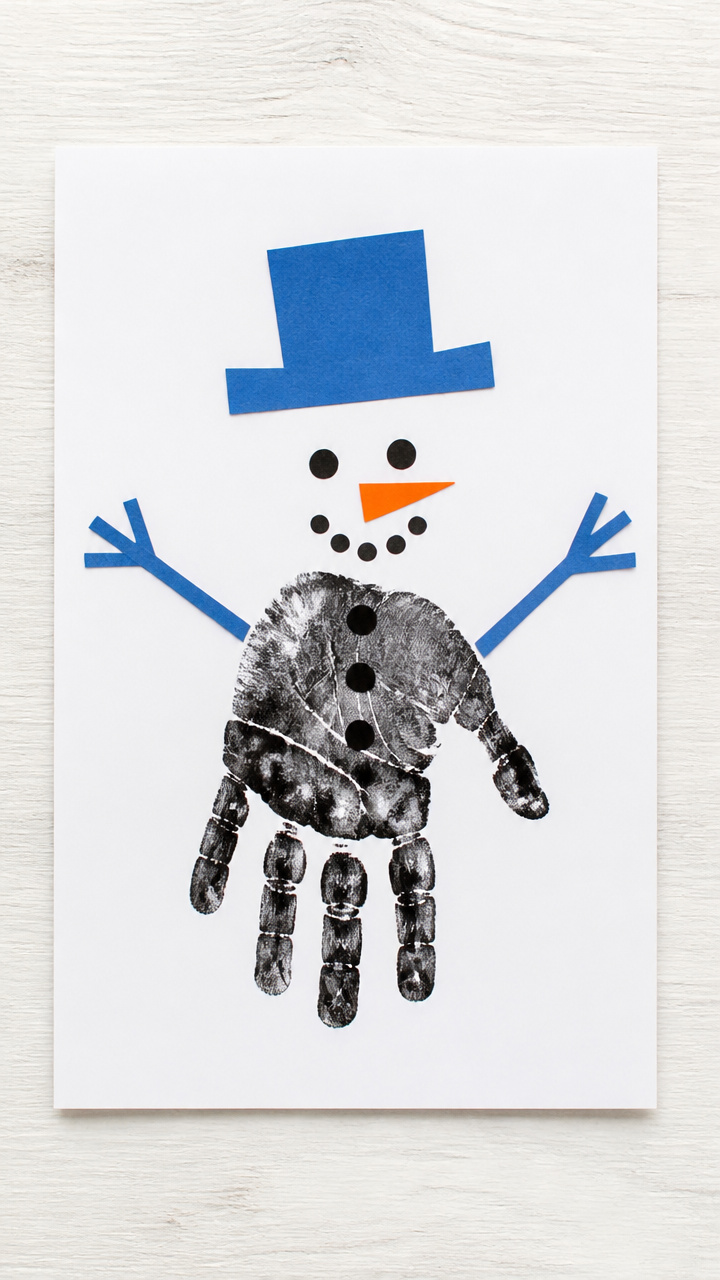 Snowman Handprint Art