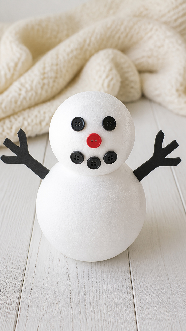 Snowman with Button Nose