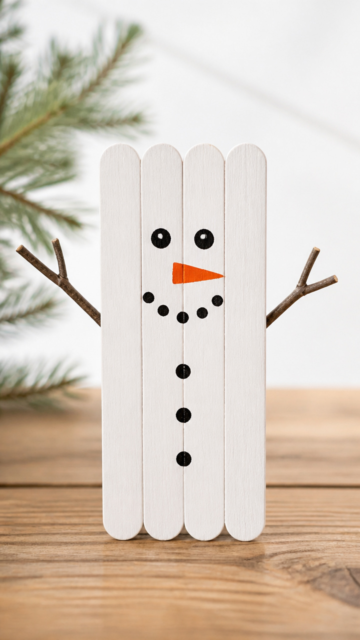 Popsicle Stick Snowman
