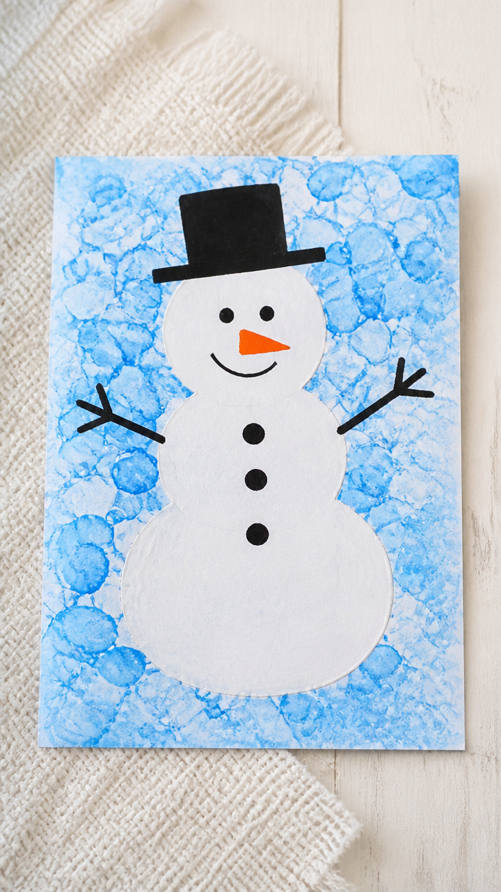 Snowman Bubble Art