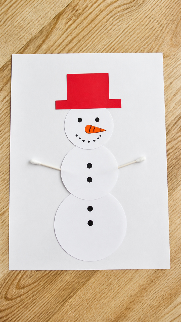 Snowman with Q-Tip Arms