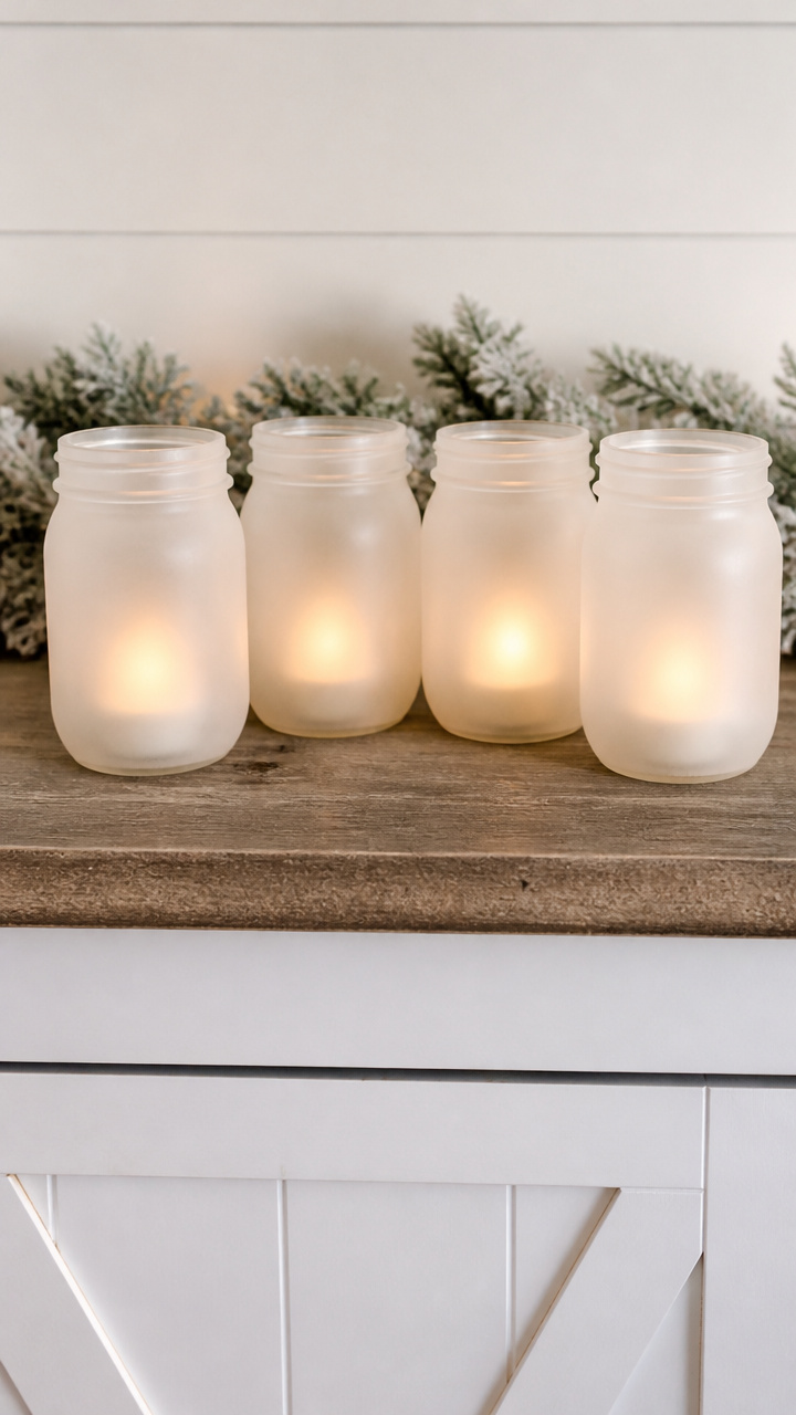 Frosted Mason Jar Lamps