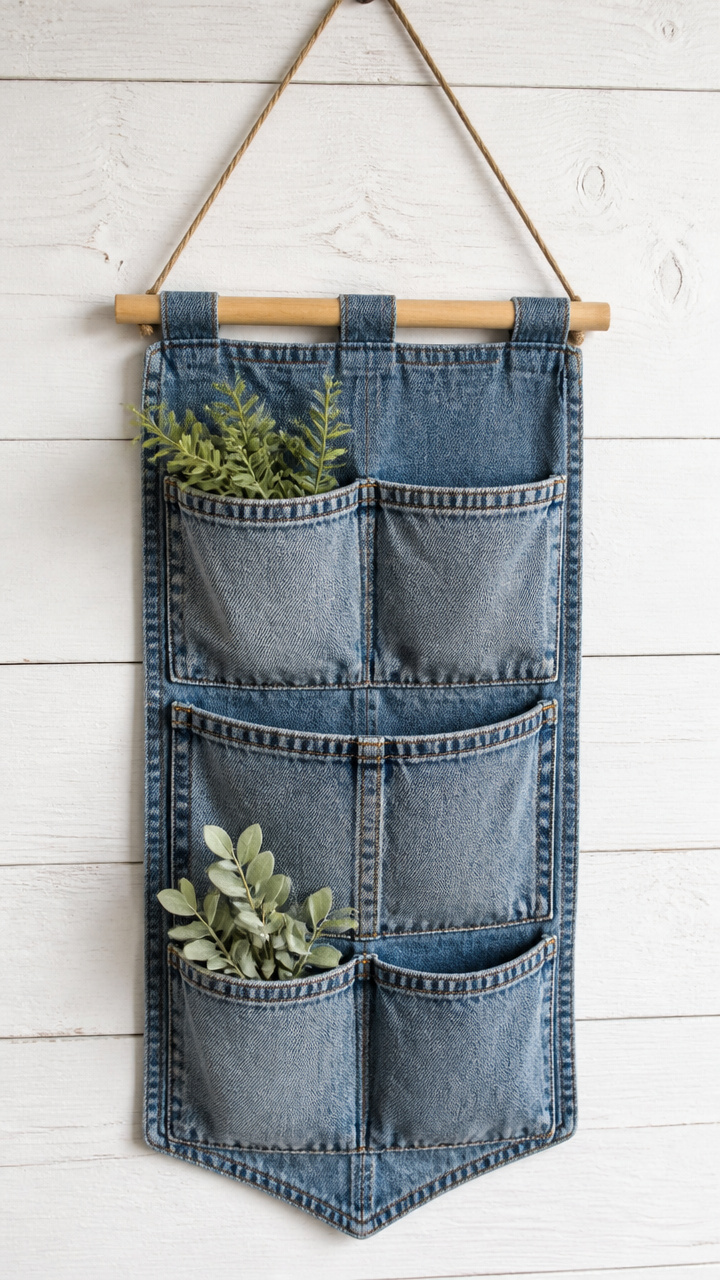 Denim Pocket Wall Organizer