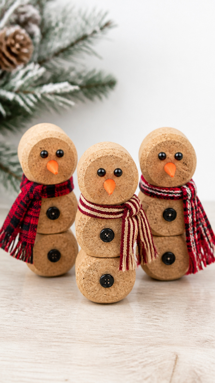 Wine Cork Snowmen