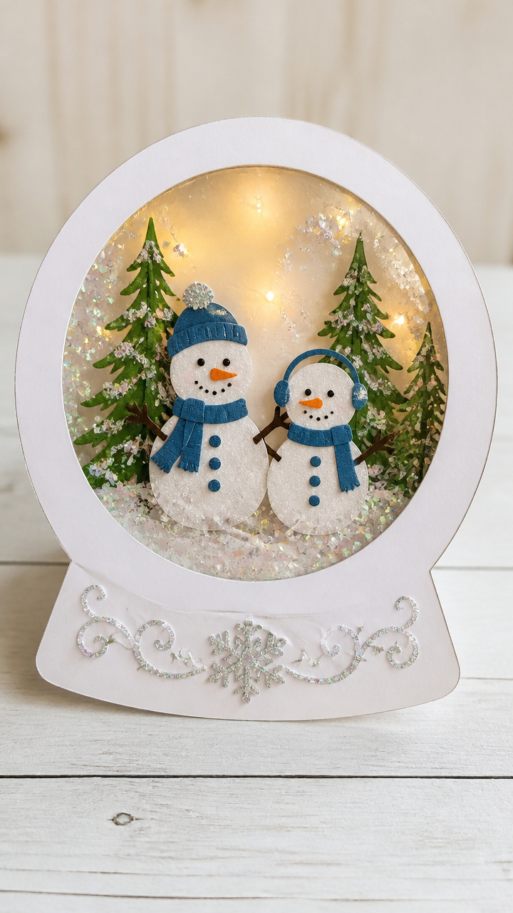 Printable Snow Globe Cards