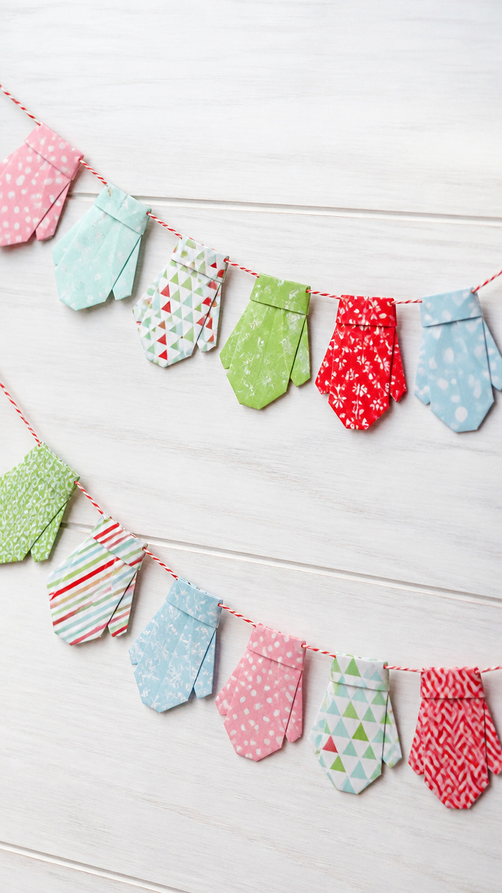 Origami Paper Mittens