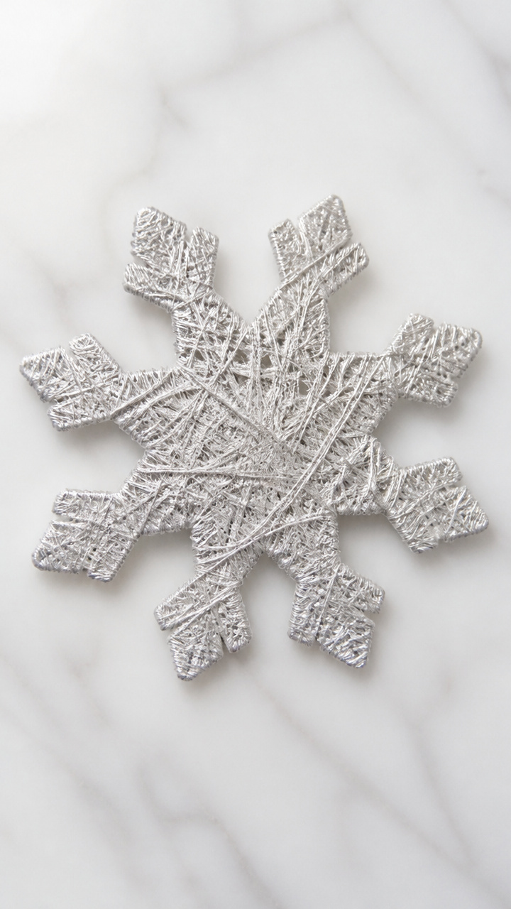Yarn-Wrapped Snowflakes