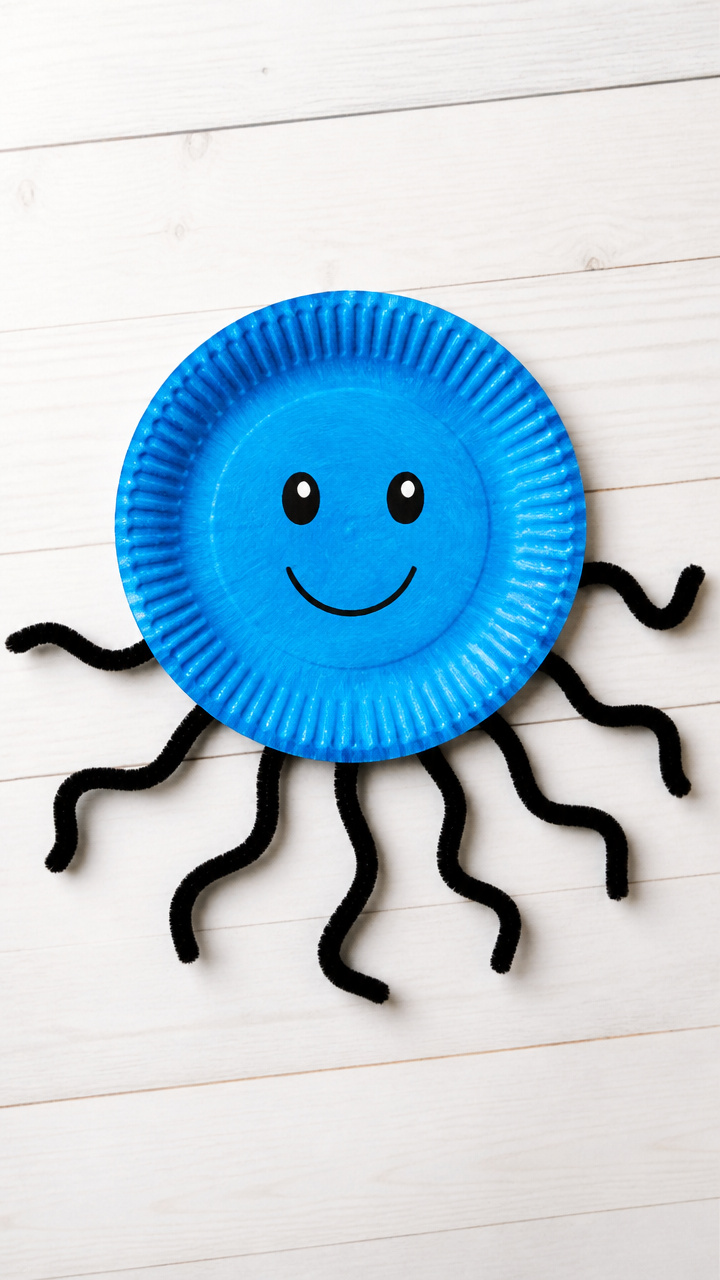 Paper Plate Octopus Puppet