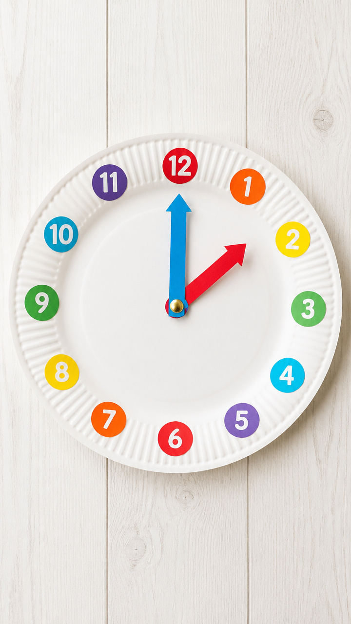Paper Plate Clock Craft