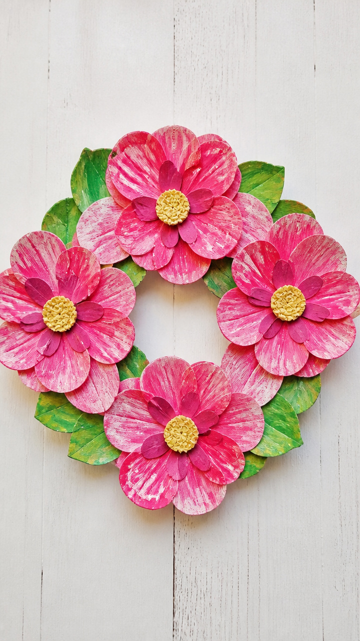 Paper Plate Flower Wreath