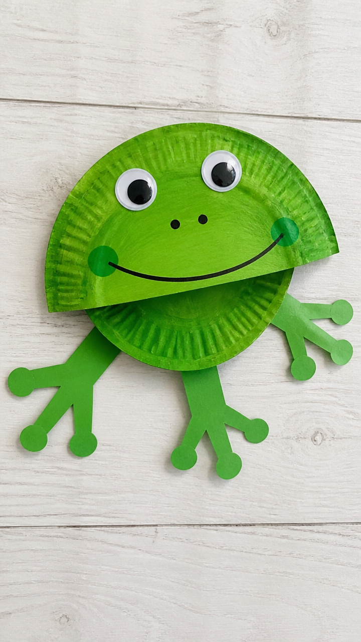 Paper Plate Frog Puppet