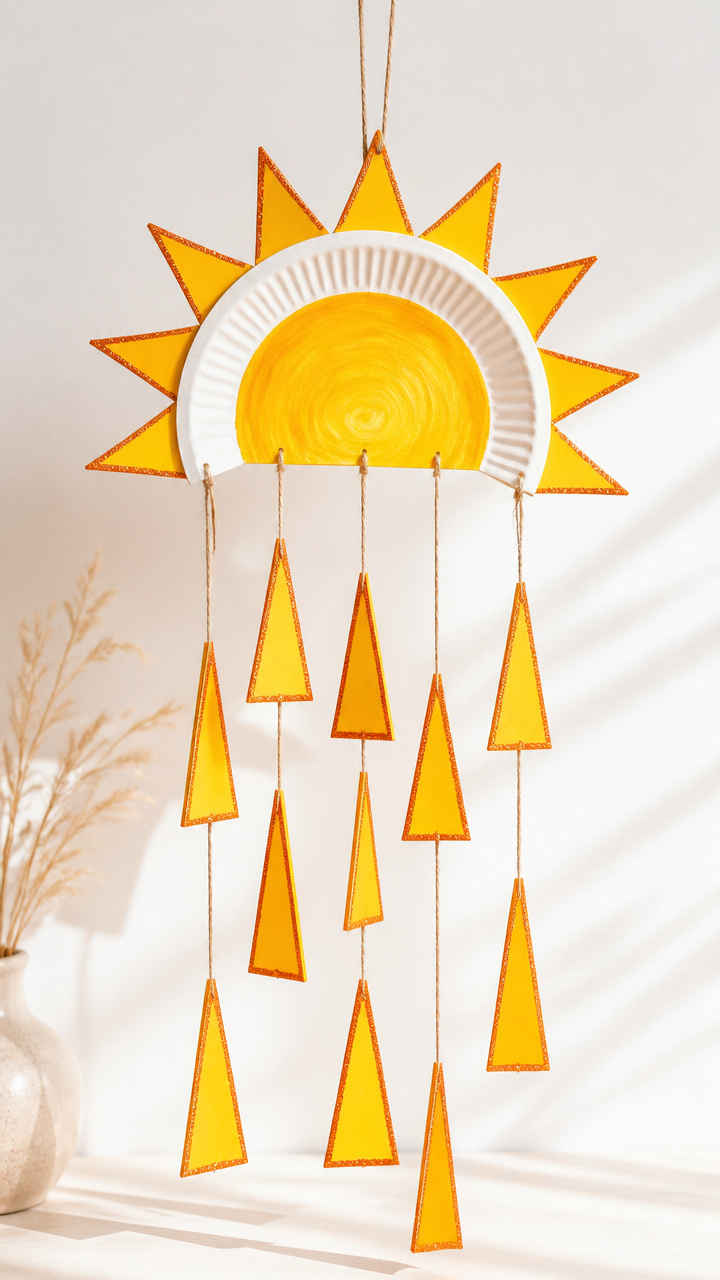 Paper Plate Sun Mobile