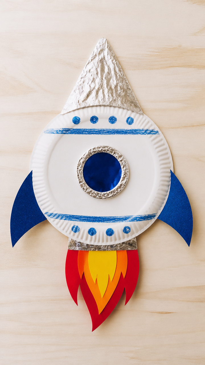 Paper Plate Rocket Ship