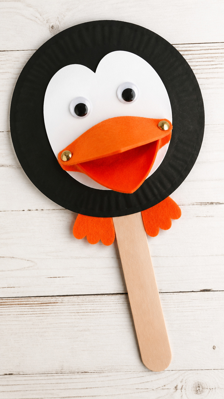 Penguin Puppet with Moving Beak