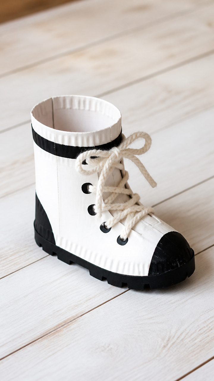 Mini Ski Boot Paper Plate Craft