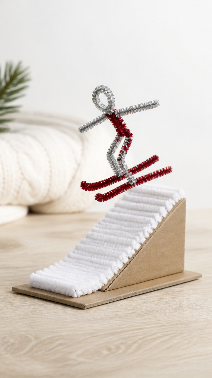 Pipe Cleaner Ski Jump Figure
