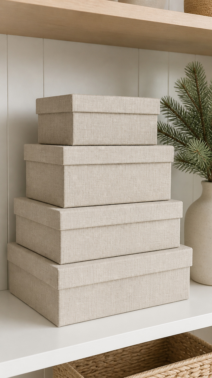 Linen-Covered Storage Boxes