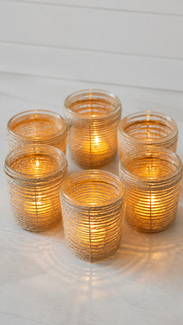 Twine-Wrapped Votive Holders