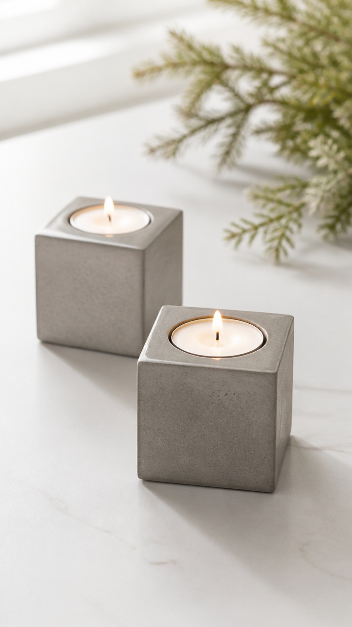 Concrete Candle Pedestals