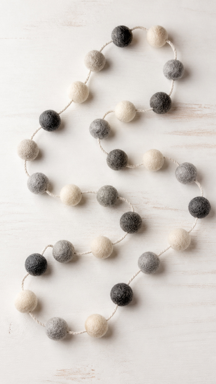 Felted Wool Ball Garland