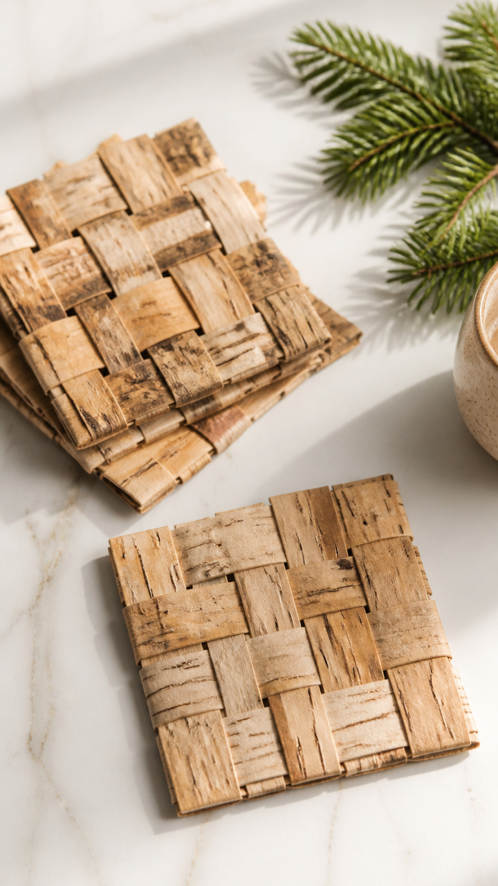 Woven Bark Coasters