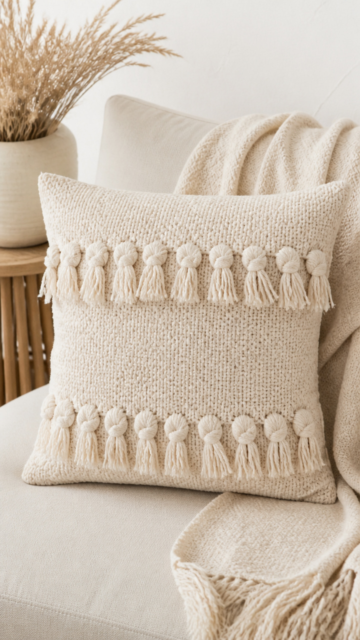 Knotted Knit Pillow Cover