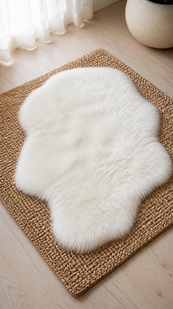 Sheepskin Rug Layering