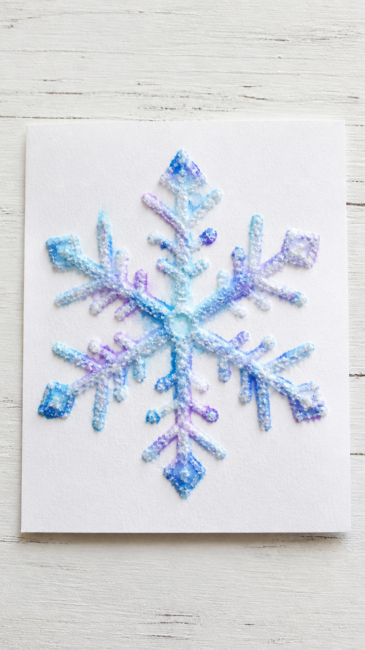 Salt Painting Snowflakes