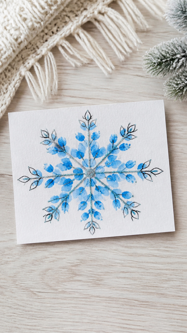 Fingerprint Snowflake Cards