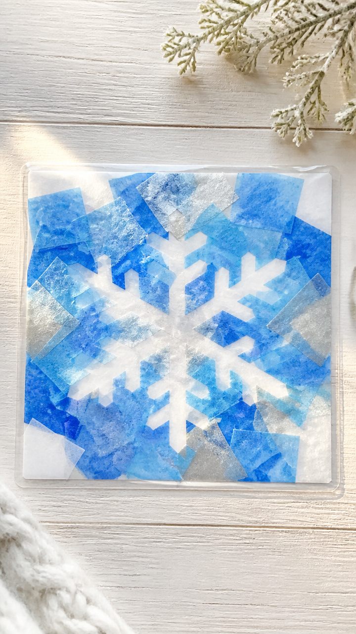 Tissue Paper Snowflake Panes