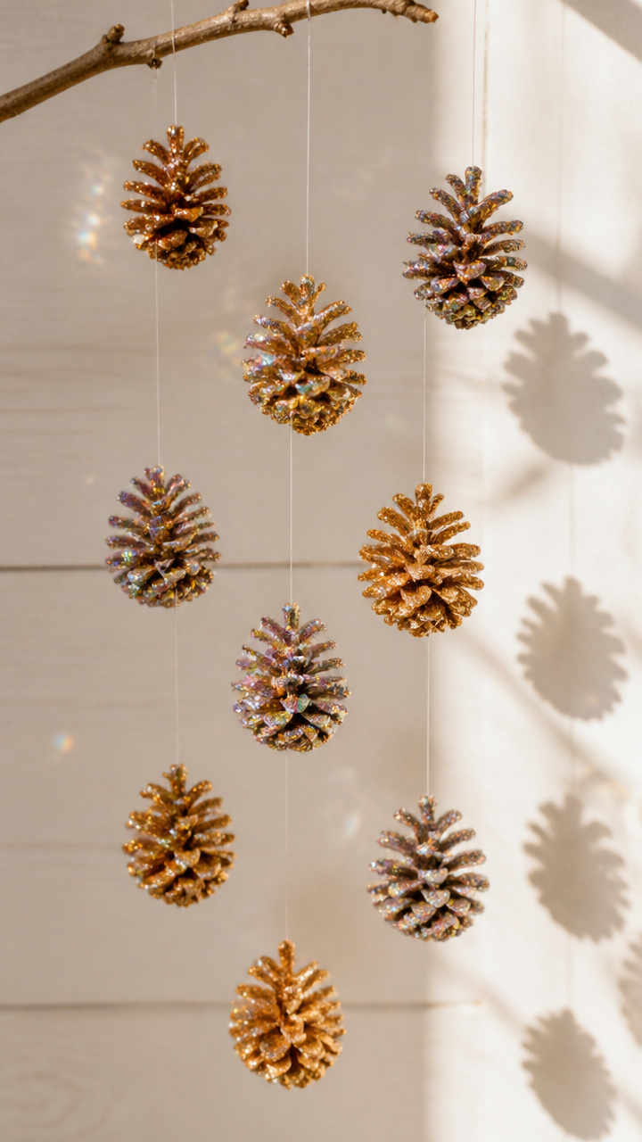 Glittery Pinecone Silhouettes