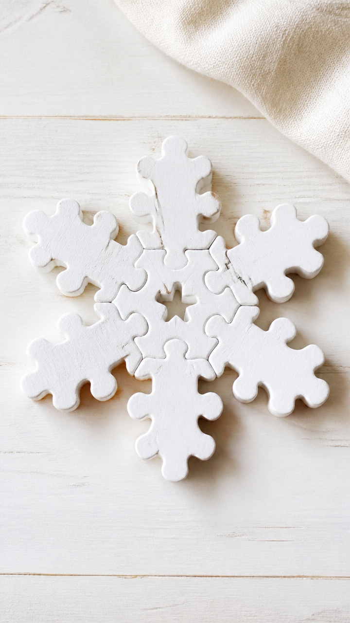 Puzzle Piece Snowflakes