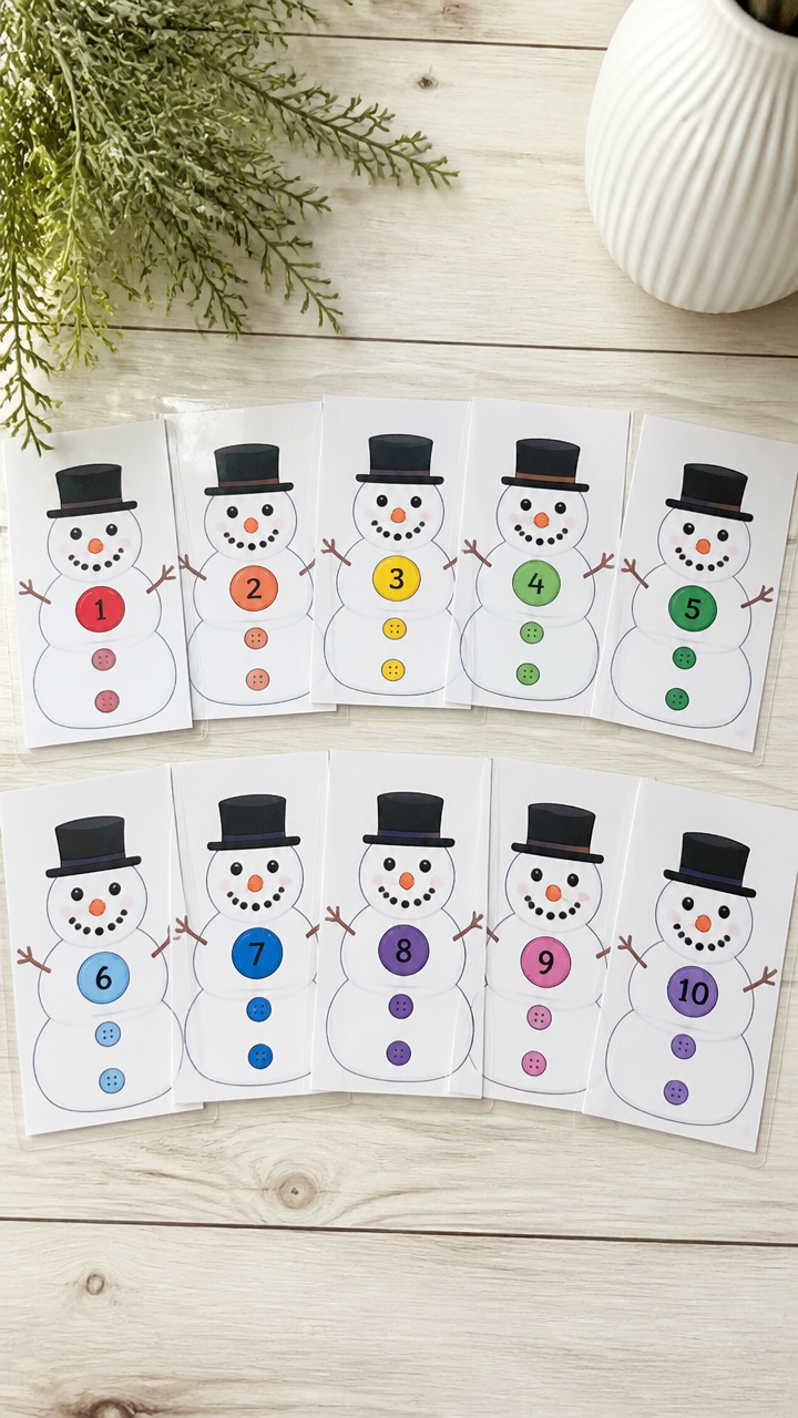 Snowman Counting Cards