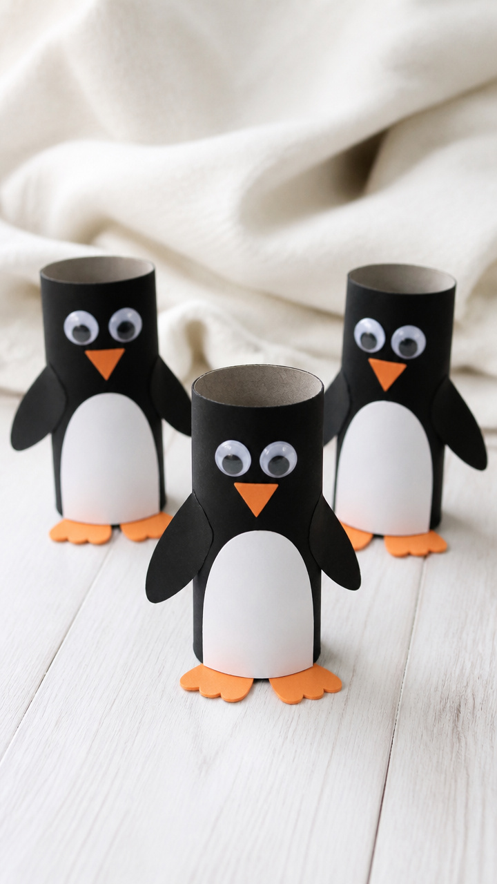 Cardboard Tube Penguins