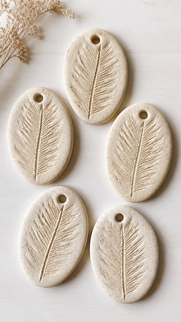 Salt Dough Feather Prints