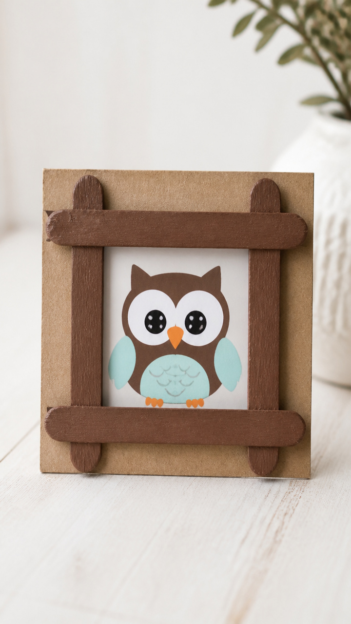 Popsicle Stick Owl Frames