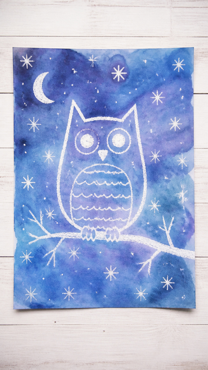 Crayon Resist Night Sky