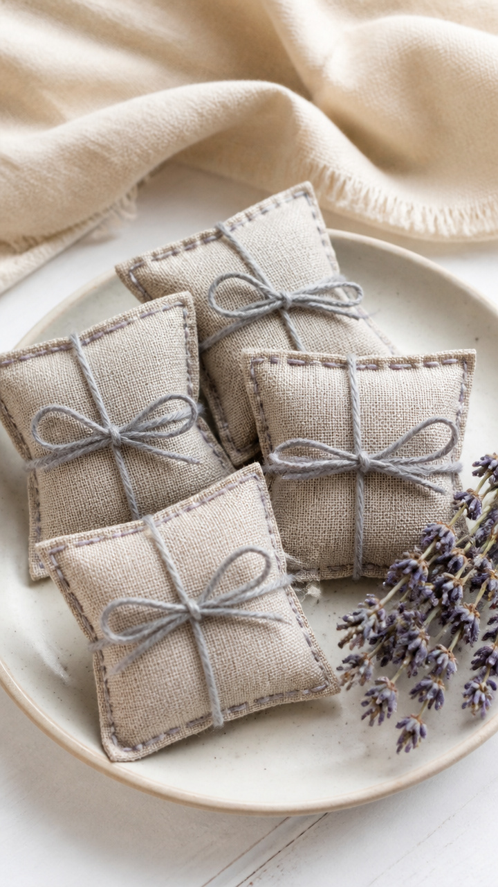 Linen Sachets with Lavender