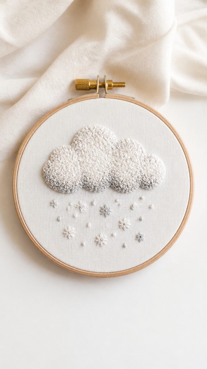 Embroidered Cloud Hoop