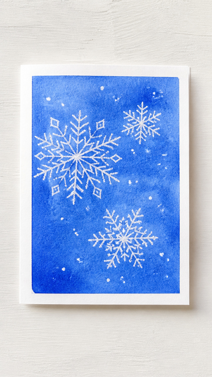Ink-Resist Snowflake Cards
