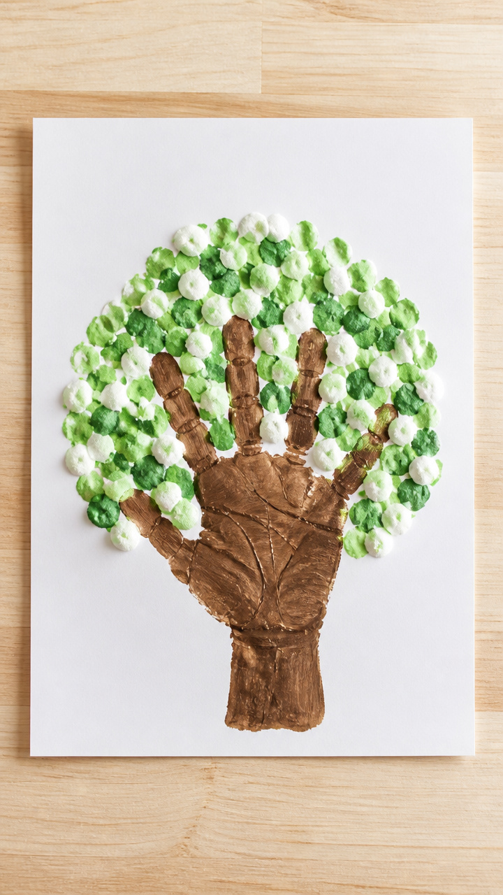 Puffy Paint Handprint Trees