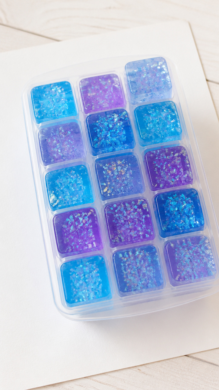 Glitter Ice Cube Tray Art
