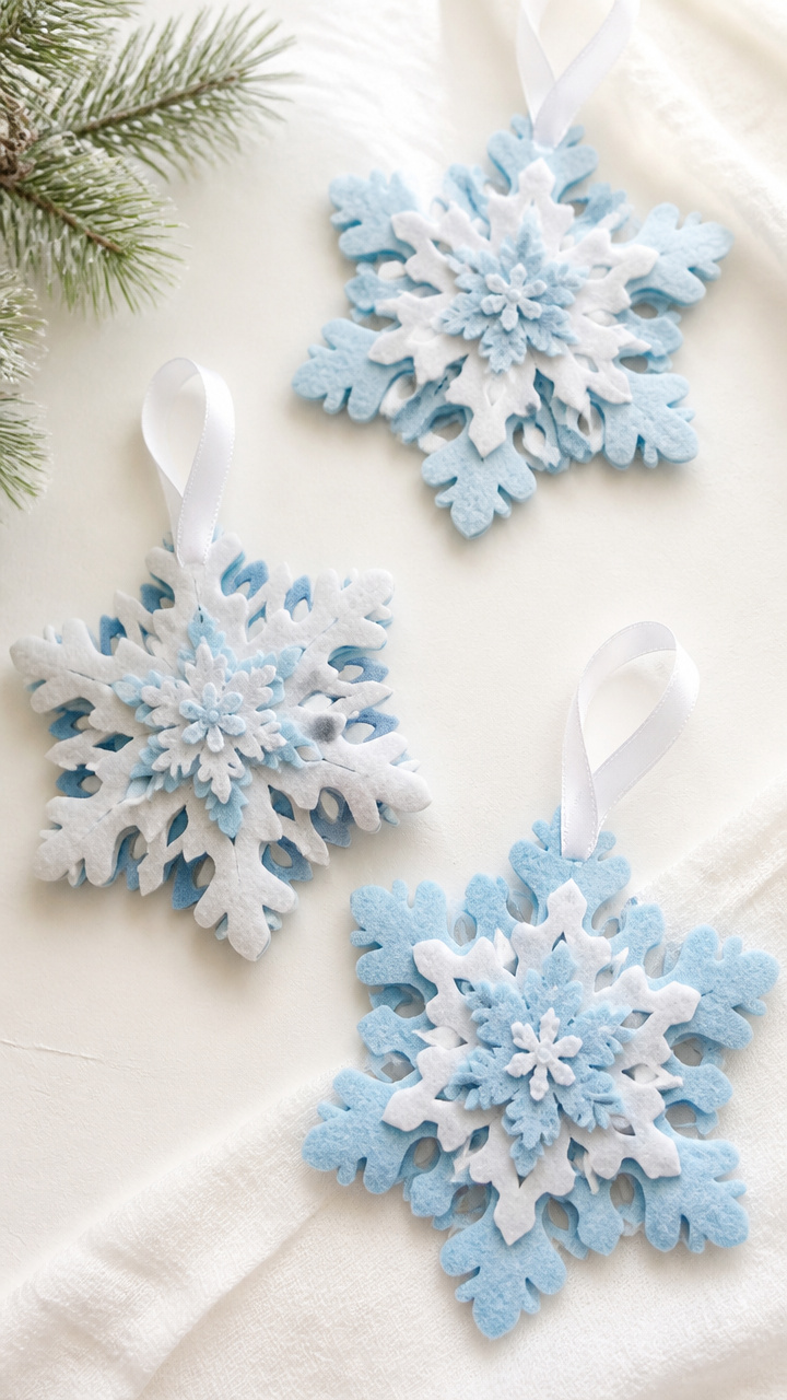 Felt Snowflake Ornaments