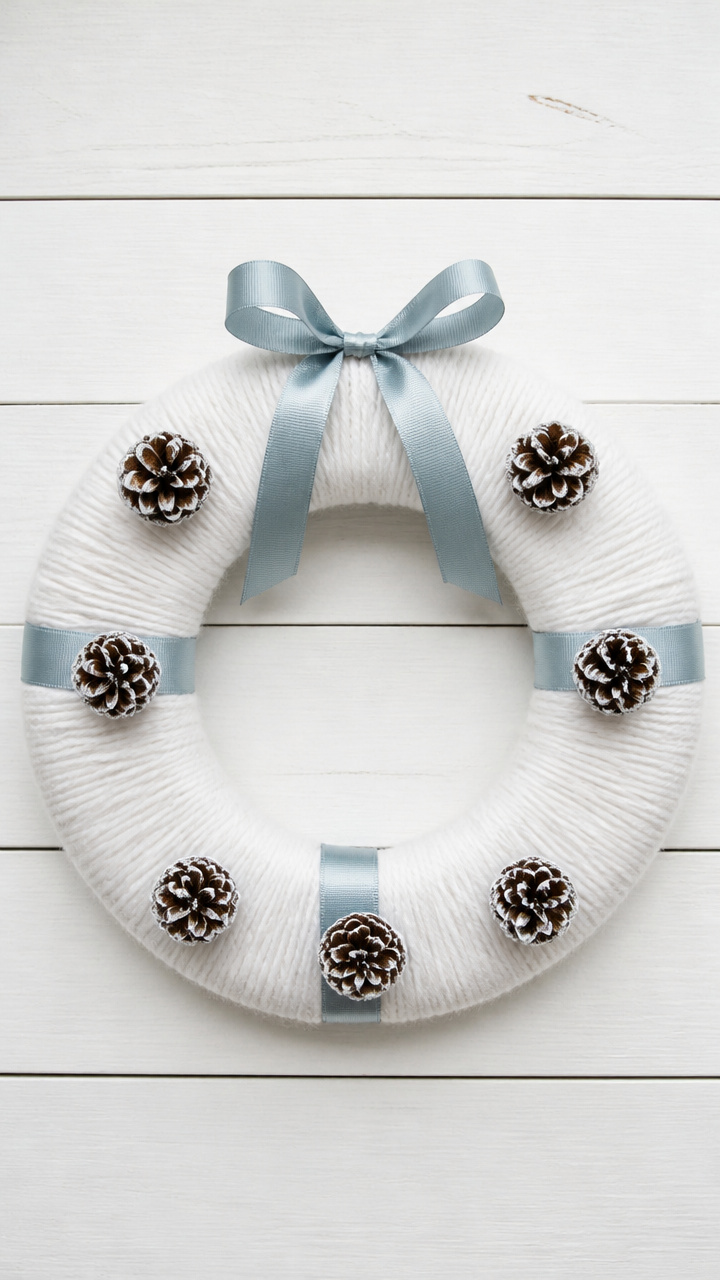 Yarn-Wrapped Paper Plate Wreaths