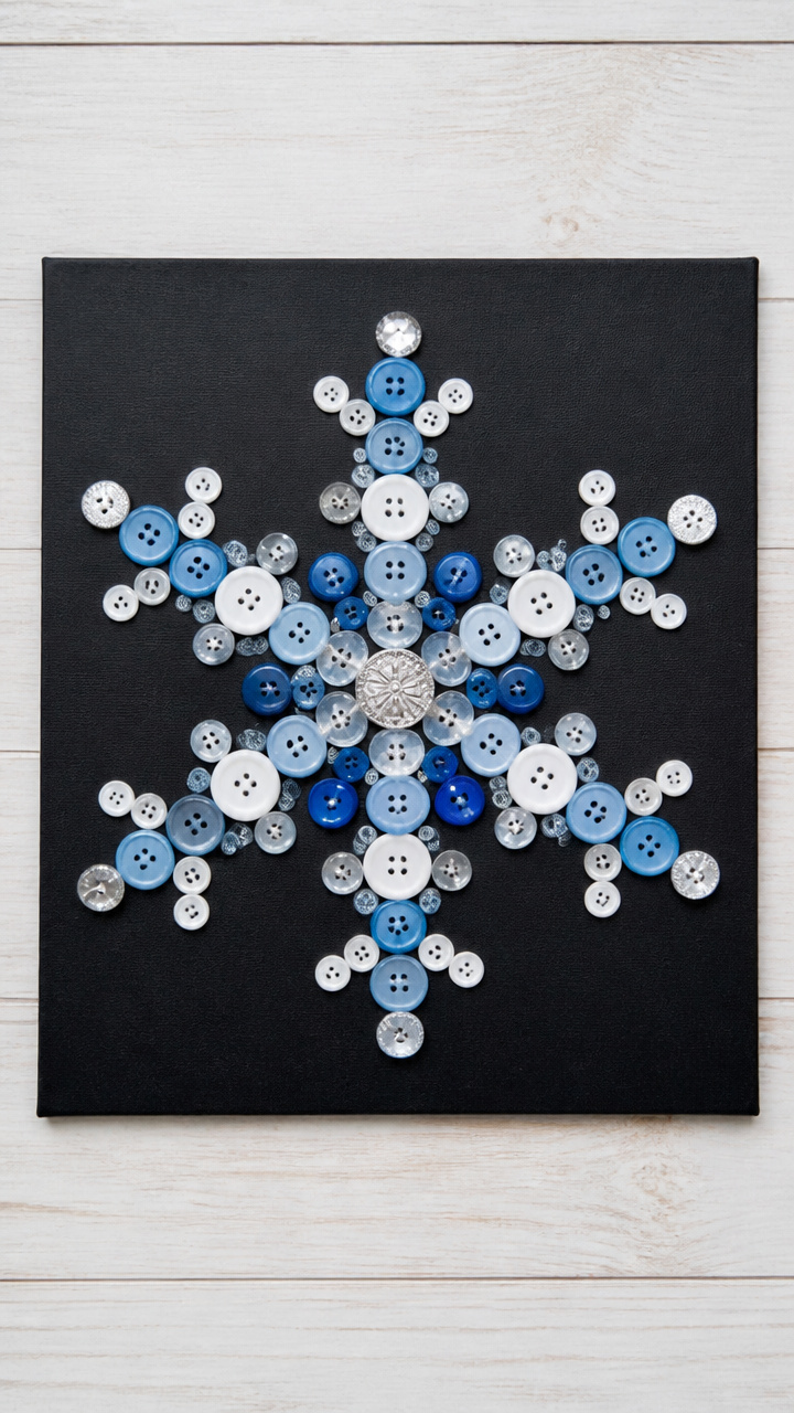 Button Snowflake Art