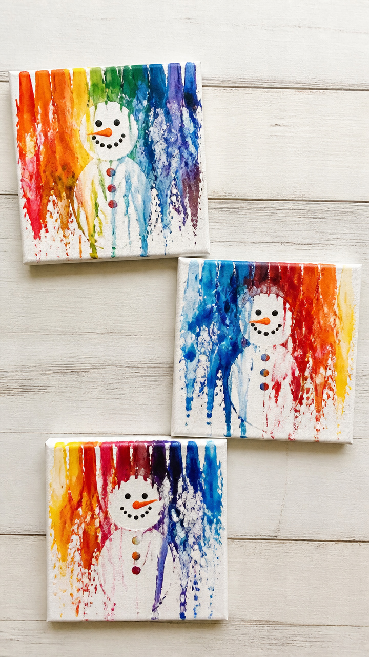 Melted Crayon Snowmen